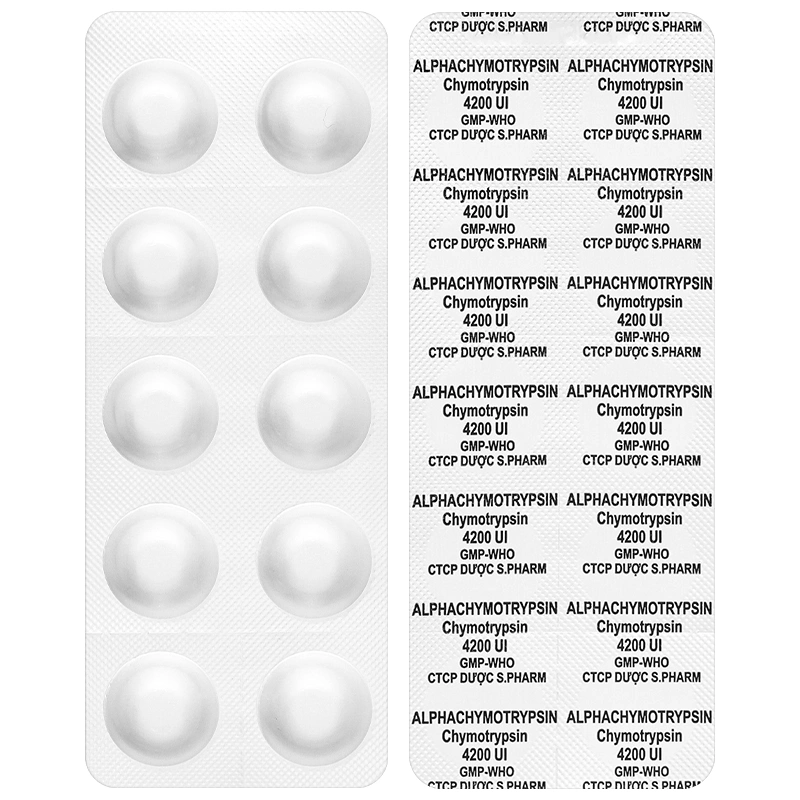 Alphachymotrypsin 4.2mg S.Pharm giúp giảm phù nề sau chấn thương, phẫu thuật hoặc bỏng (5 vỉ x 10 viên) - 6